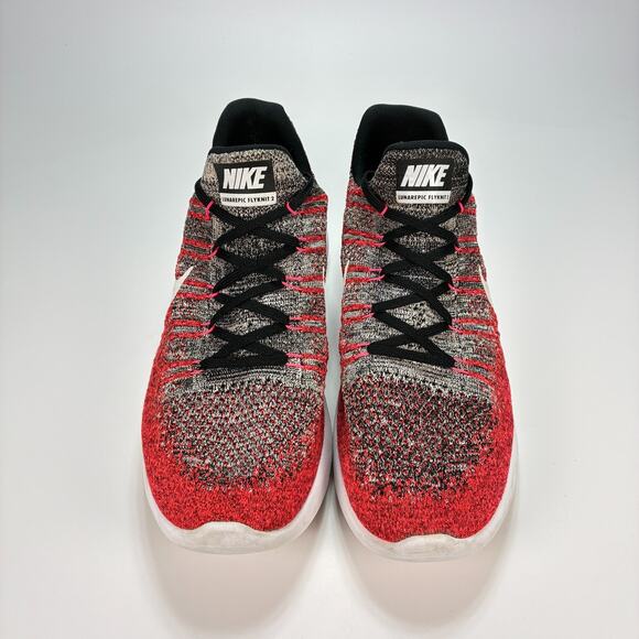 Nike LunarEpic Flyknit 2 Gray Red Running Shoes Sneakers 863779-005 Mens Sz 12.5 - Picture 3 of 10